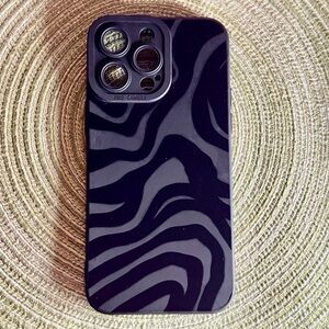 Apple iPhone 15 Pro Max  Zebra Pattern Black Phone Case